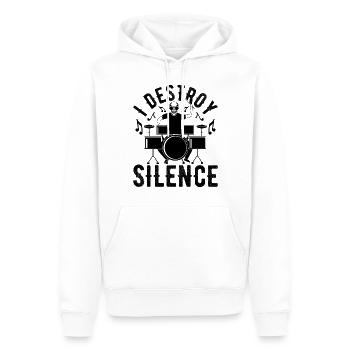 I Destroy The Silence Drums Set Drum Player - Men’s Premium Organic Hoodie - white - Front - Nico (187cm)