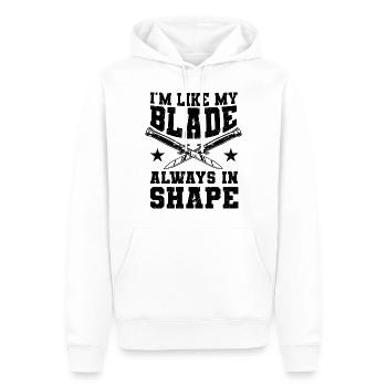 Collecteur de couteaux - Sweat à capuche Premium bio Homme - blanc - Devant - Nico (187cm)
