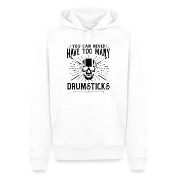 Vous ne pouvez jamais avoir trop de baguettes - Drummer - Sweat à capuche Premium bio Homme - blanc - Devant - Nico (187cm)