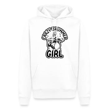 Crazy Drummer Girl Drum Player Drummer Girl Musici - Männer Premium Bio Hoodie - Weiß - Vorne - Nico (187cm)