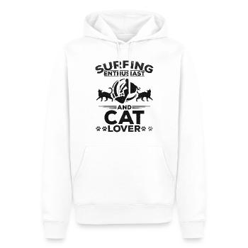 Surfing Enthusiast And Cat Lover - Water Surfer - Men’s Premium Organic Hoodie - white - Front - Nico (187cm)