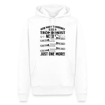 De combien de trombones un tromboniste a-t-il besoin? Juste sur - Sweat à capuche Premium bio Homme - blanc - Devant - Nico (187cm)