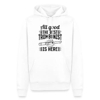 All Good The Best Trombonist Is Here Trombone Love - Men’s Premium Organic Hoodie - white - Front - Nico (187cm)