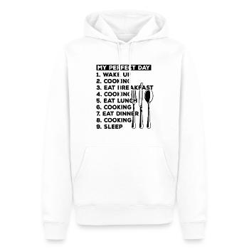 My Perfect Day Wake Up Cooking Eat Breakfast Cooki - Männer Premium Bio Hoodie - Weiß - Vorne - Nico (187cm)