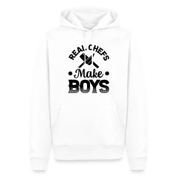 Vrai chef Faire des garçons Cuisine Chef Garçons Cuisine Cuisinier - Sweat à capuche Premium bio Homme - blanc - Devant - Nico (187cm)