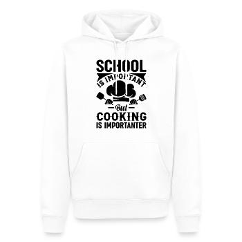 School Is Important But Cooking Is Importanter Che - Men’s Premium Organic Hoodie - white - Front - Nico (187cm)