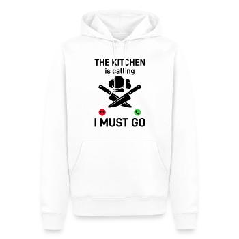 The Kitchen Is Calling I Must Go Kitchen Chefs Coo - Männer Premium Bio Hoodie - Weiß - Vorne - Nico (187cm)