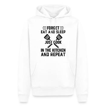 Oubliez de manger et de dormir Cuisinez dans la cuisine et ré - Sweat à capuche Premium bio Homme - blanc - Devant - Nico (187cm)