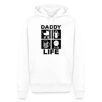 Daddy Life - Grillades de bière pour bébé Première fête des pères - Sweat à capuche Premium bio Homme - blanc - Devant - Nico (187cm)
