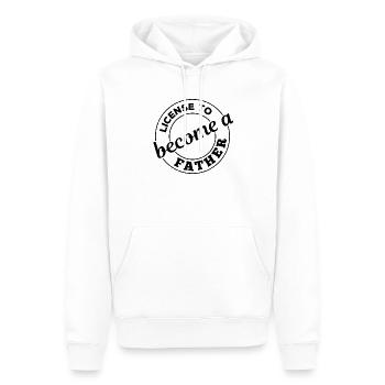 License To Become A Father - Father's Day Funny Fa - Men’s Premium Organic Hoodie - white - Front - Nico (187cm)