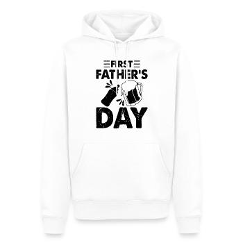 First Father's Day - Baby Bottle And Beer First Fa - Männer Premium Bio Hoodie - Weiß - Vorne - Nico (187cm)