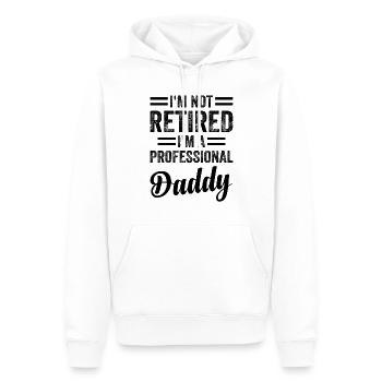 Je ne suis pas à la retraite Je suis un papa professionnel - Happy F - Sweat à capuche Premium bio Homme - blanc - Devant - Nico (187cm)