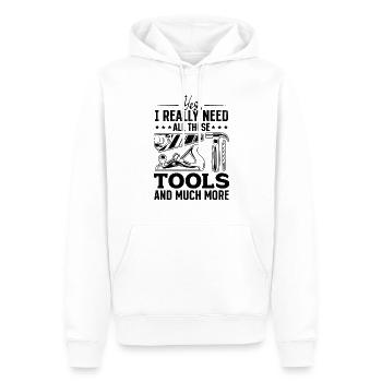 Yes, I Really Need All These Tools And Much More - - Männer Premium Bio Hoodie - Weiß - Vorne - Nico (187cm)