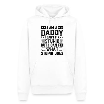Je suis un papa Je ne peux pas réparer stupide mais je peux réparer ce qui est - Sweat à capuche Premium bio Homme - blanc - Devant - Nico (187cm)
