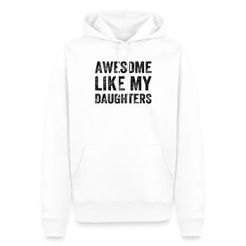 Génial comme mes filles - Fête des pères - Sweat à capuche Premium bio Homme - blanc - Devant - Nico (187cm)