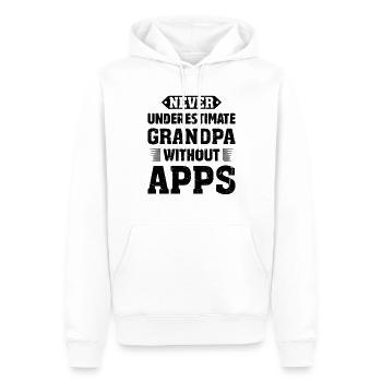 Never Underestimate Grandpa Without Apps Wood Work - Men’s Premium Organic Hoodie - white - Front - Nico (187cm)