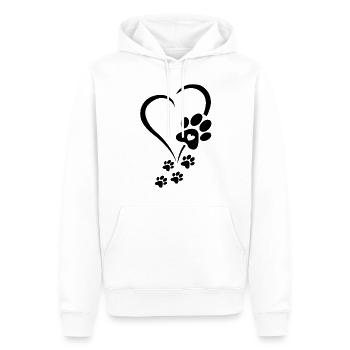Patte de chien Cœur de bébé chiens - Pattes de chien Cœurs Patte de chien - Sweat à capuche Premium bio Homme - blanc - Devant - Nico (187cm)