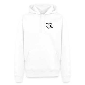 Animal Dog & Cat Heart - Dog Puppy and Baby Cat He - Männer Premium Bio Hoodie - Weiß - Vorne - Nico (187cm)