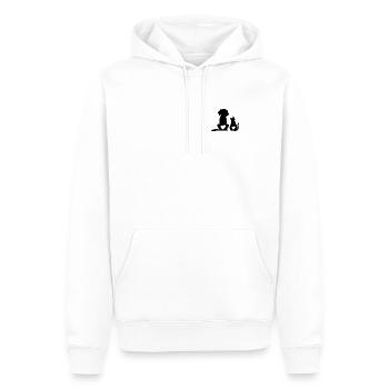Dog Puppy & Baby Cat Heart - Animal Dog & Cat Hear - Männer Premium Bio Hoodie - Weiß - Vorne - Nico (187cm)