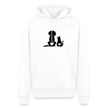 Dog Puppy & Baby Cat Puppy - Animal Dog & Cat Hear - Männer Premium Bio Hoodie - Weiß - Vorne - Nico (187cm)
