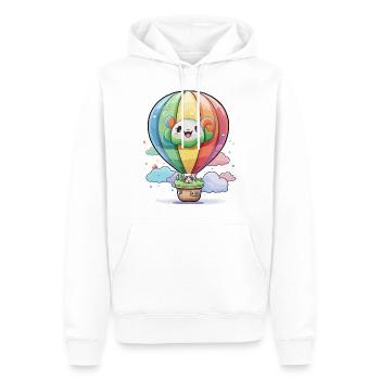En haut, en haut et en loin! - Sweat à capuche Premium bio Homme - blanc - Devant - Nico (187cm)