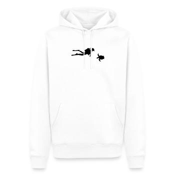 Free Diving with Turtle - Diver Underwater Diving - Men’s Premium Organic Hoodie - white - Front - Nico (187cm)