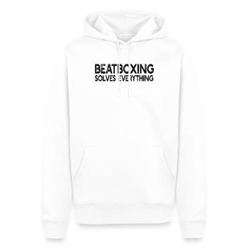 Beatboxing Solves Everything - Funny Beatboxing - Männer Premium Bio Hoodie - Weiß - Vorne - Nico (187cm)