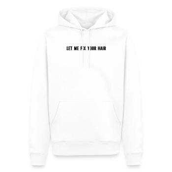 Laissez-moi réparer vos cheveux - Coiffeur - Sweat à capuche Premium bio Homme - blanc - Devant - Nico (187cm)