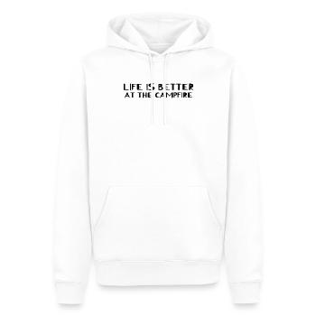 Camping - La vie est meilleure au feu de camp - Sweat à capuche Premium bio Homme - blanc - Devant - Nico (187cm)
