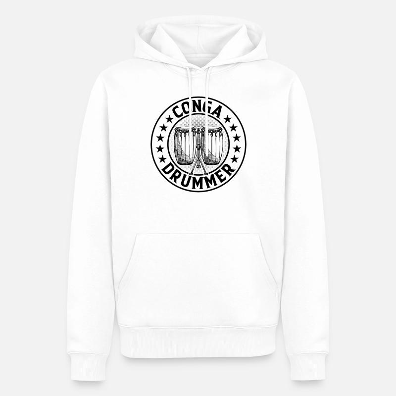 Batteur de Conga - Sweat à capuche Premium bio Homme - blanc