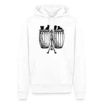 Conga With Dogs Conga Musician Cute Dogs On Conga - Men’s Premium Organic Hoodie - white - Front - Nico (187cm)