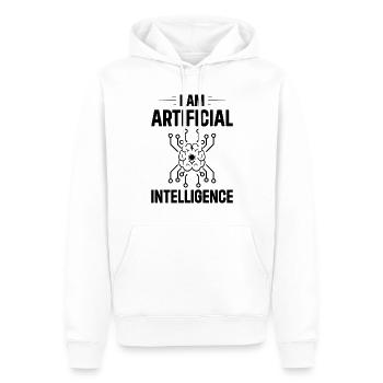 I Am Artificial Intelligence - Ai Artificial Intel - Männer Premium Bio Hoodie - Weiß - Vorne - Nico (187cm)