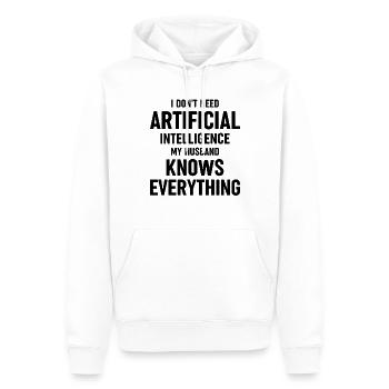 Dont Need Artificial Intellgence My Husband Knows - Männer Premium Bio Hoodie - Weiß - Vorne - Nico (187cm)
