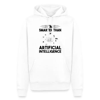 Je suis plus intelligent que l’intelligence artificielle - Sweat à capuche Premium bio Homme - blanc - Devant - Nico (187cm)