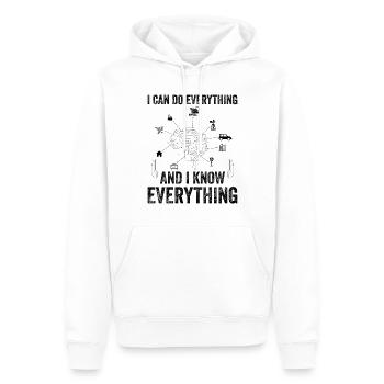 I Can Do Everything And I Know Everything - Machin - Men’s Premium Organic Hoodie - white - Front - Nico (187cm)