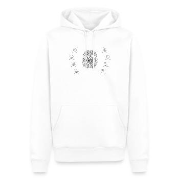 AI - AI Brain & AI Artificial Intelligence Machine - Men’s Premium Organic Hoodie - white - Front - Nico (187cm)