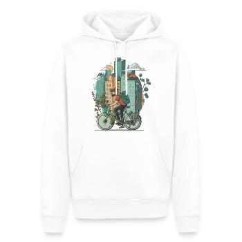 Stadt-Entdecker - Männer Premium Bio Hoodie - Weiß - Vorne - Nico (187cm)