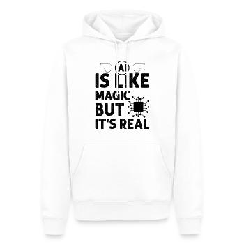 L’IA est comme de la magie, mais elle est réelle - Artificial Intell - Sweat à capuche Premium bio Homme - blanc - Devant - Nico (187cm)