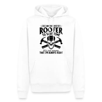 Je suis le meilleur couvreur pour gagner du temps - Funny Roofer S - Sweat à capuche Premium bio Homme - blanc - Devant - Nico (187cm)