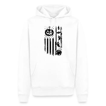 Halloween US Flag Halloween Pumpkin Ghost - Männer Premium Bio Hoodie - Weiß - Vorne - Nico (187cm)