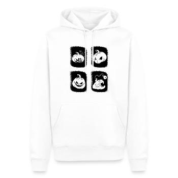 Retro Halloween Pumpkin Funny Pumpkin - Men’s Premium Organic Hoodie - white - Front - Nico (187cm)