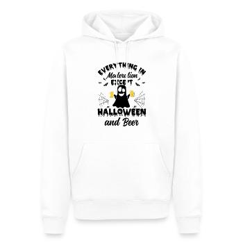 Everything In Moderation Except Halloween & Beer - Men’s Premium Organic Hoodie - white - Front - Nico (187cm)