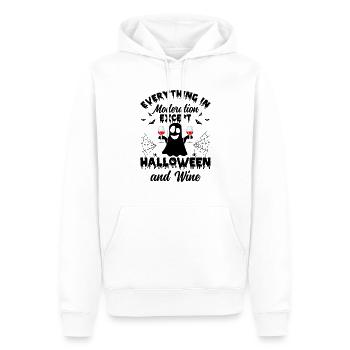 Everything In Moderation Except Halloween & Wine - - Men’s Premium Organic Hoodie - white - Front - Nico (187cm)