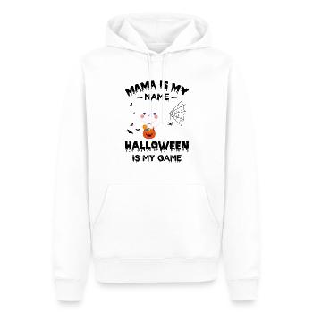 Mama Is My Name Halloween Is My Game - Halloween M - Men’s Premium Organic Hoodie - white - Front - Nico (187cm)