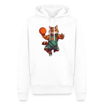 Cat Basketball Player - Men’s Premium Organic Hoodie - white - Front - Nico (187cm)
