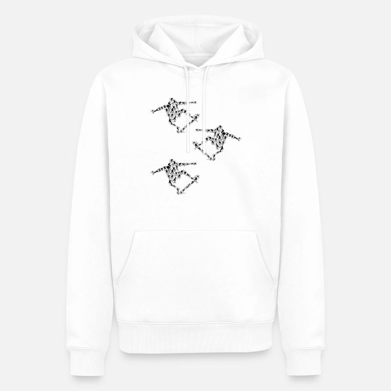 Skateboard Silhouette Skateboarder Silhouette - Sweat à capuche Premium bio Homme - blanc
