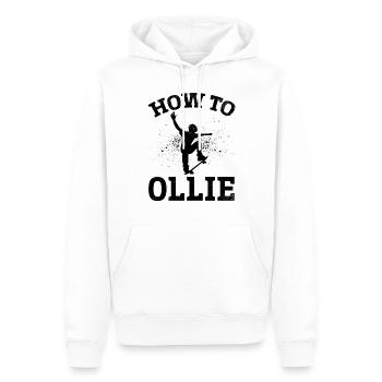 Skateboarding How To Ollie - Skatepark Skateboards - Men’s Premium Organic Hoodie - white - Front - Nico (187cm)