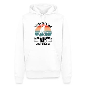 Broomball Dad Like A Normal Dad Just Cooler - Broo - Männer Premium Bio Hoodie - Weiß - Vorne - Nico (187cm)