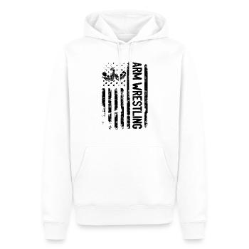 Arm Wrestling US Flag Arm Wrestler - Männer Premium Bio Hoodie - Weiß - Vorne - Nico (187cm)