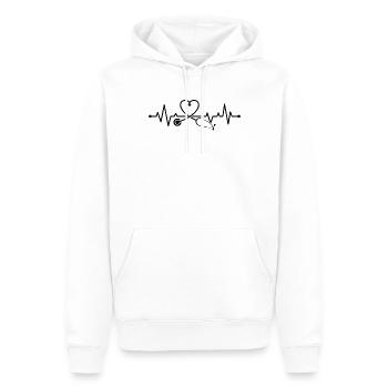 Battement de cœur du stéthoscope du médecin - Sweat à capuche Premium bio Homme - blanc - Devant - Nico (187cm)